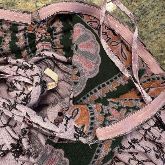 Free People Elowen Strapless Printed Romper Purple Lavender Fields XS - Picture 9 of 11